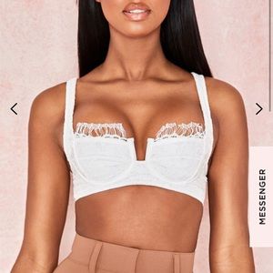 WHITE EYELASH LACE BRALET